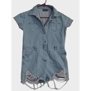 Pretty‎ Little Thing Women's Jean Jumpsuit Size 12